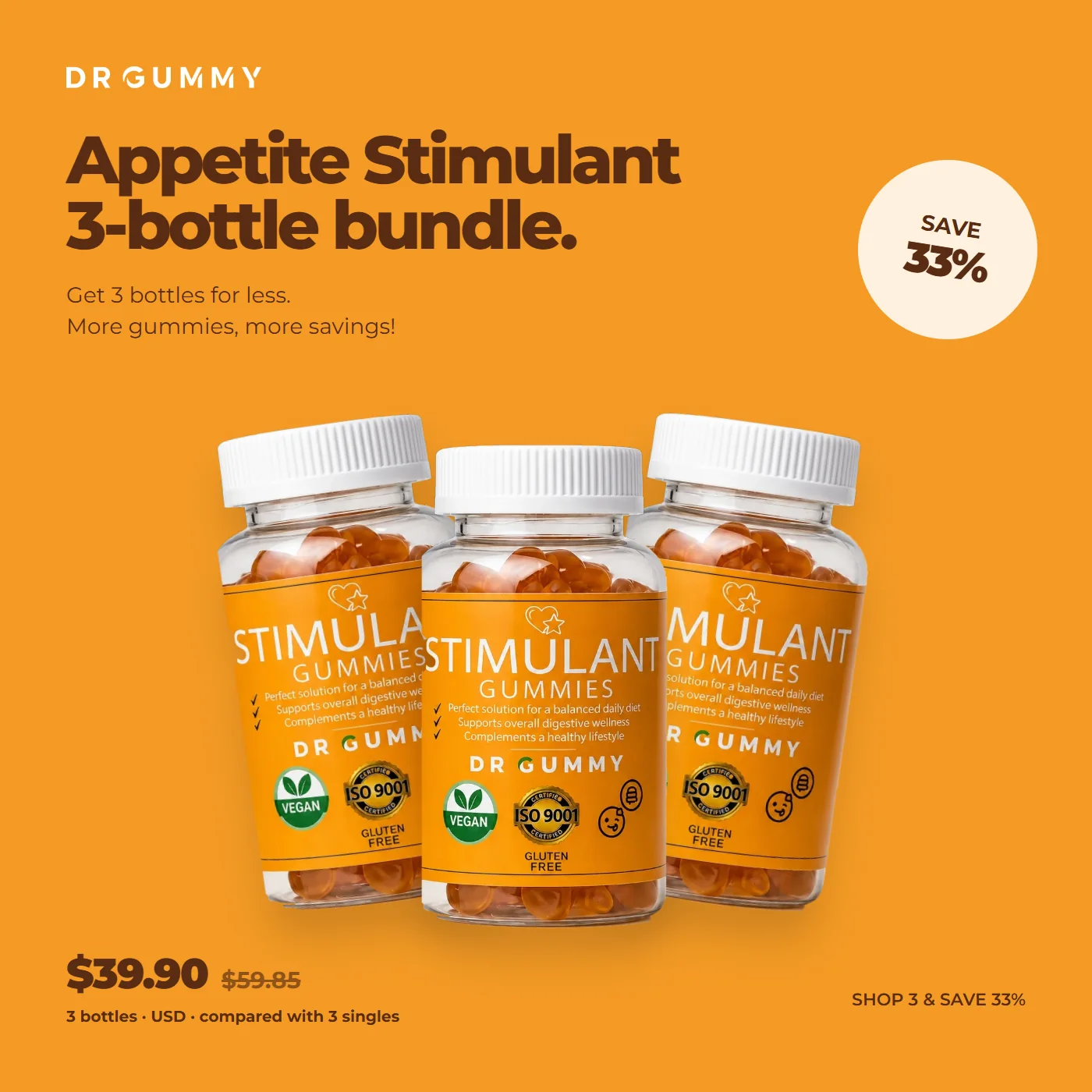 3 bottles of Appetite Stimulant, save 33%