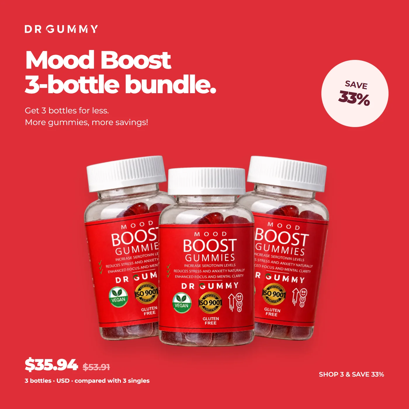 3 bottles of Mood Boost, save 33%