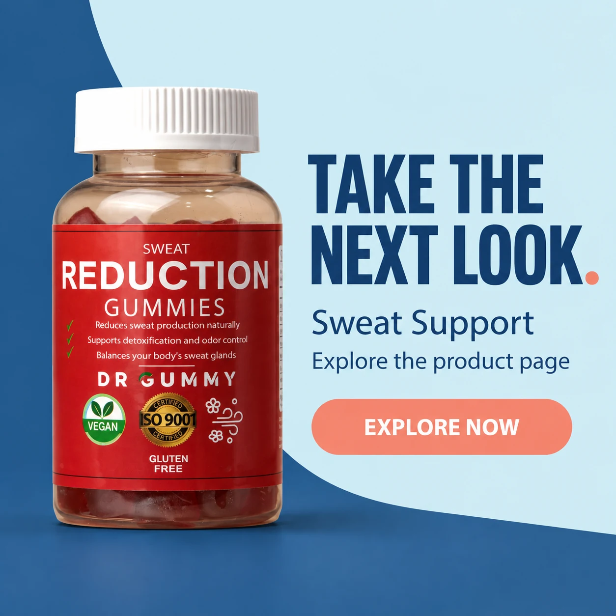 Sweat Reduction bottle and TikTok Shop product-page invitation