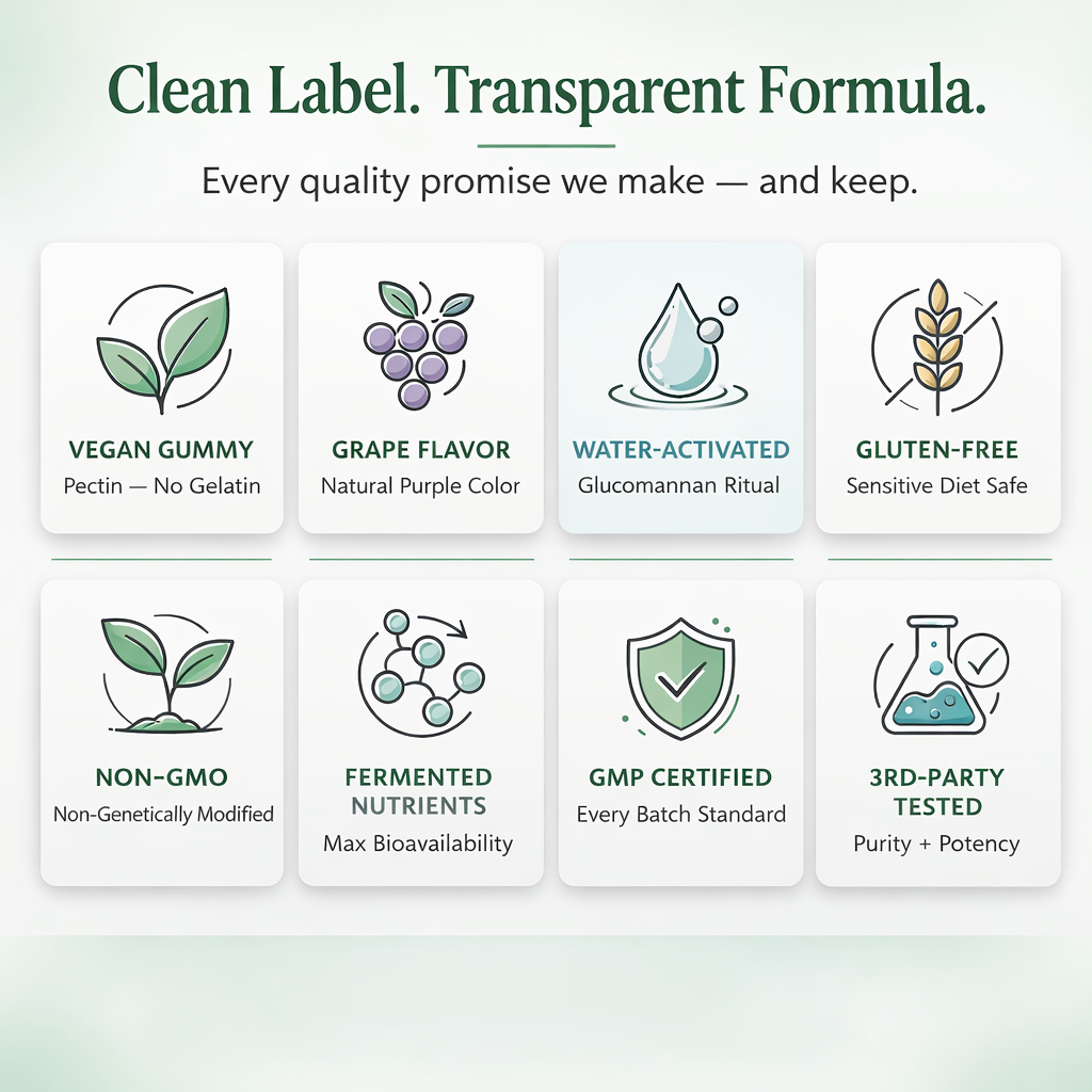 Clean Label Transparent Formula.
